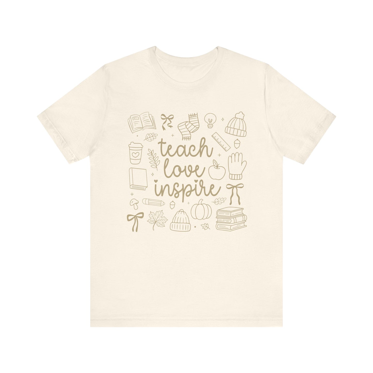 Teach Love Inspire Fall Teacher Shirt | Cute Graphic Tee for Women