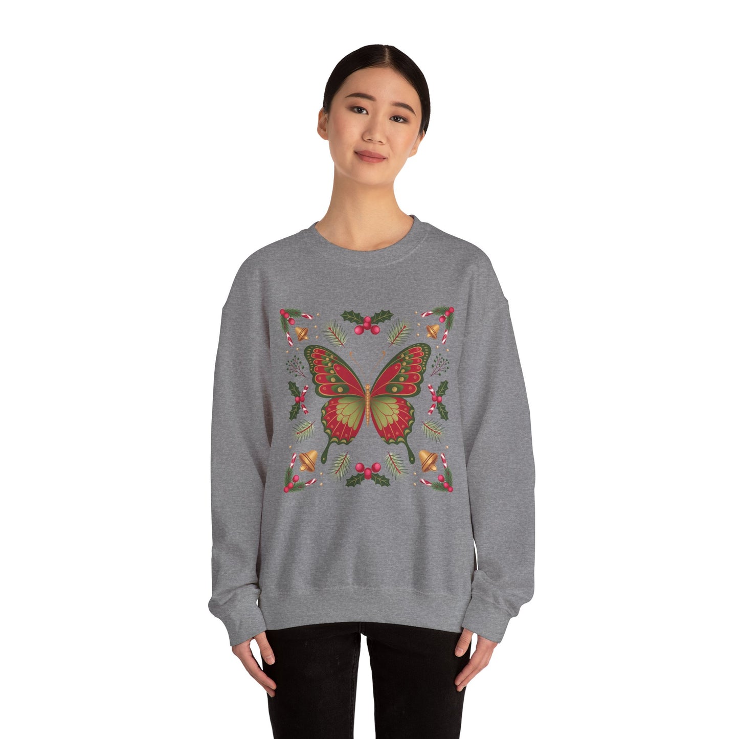 Holiday Butterfly Sweatshirt | Supported to Soar Collection | Cozy Christmas Pullover