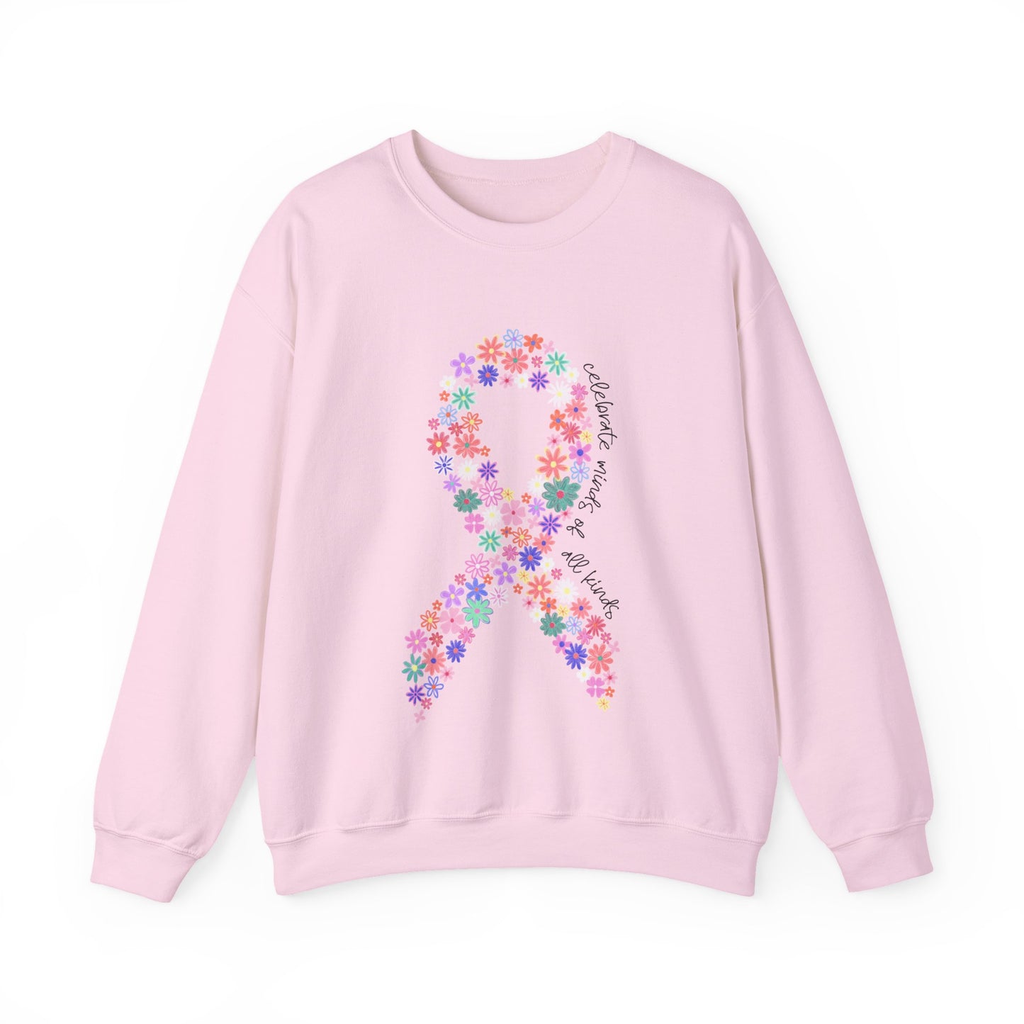 Minds of All Kinds Sweatshirt | Neurodiversity Awareness Floral Ribbon Crewneck