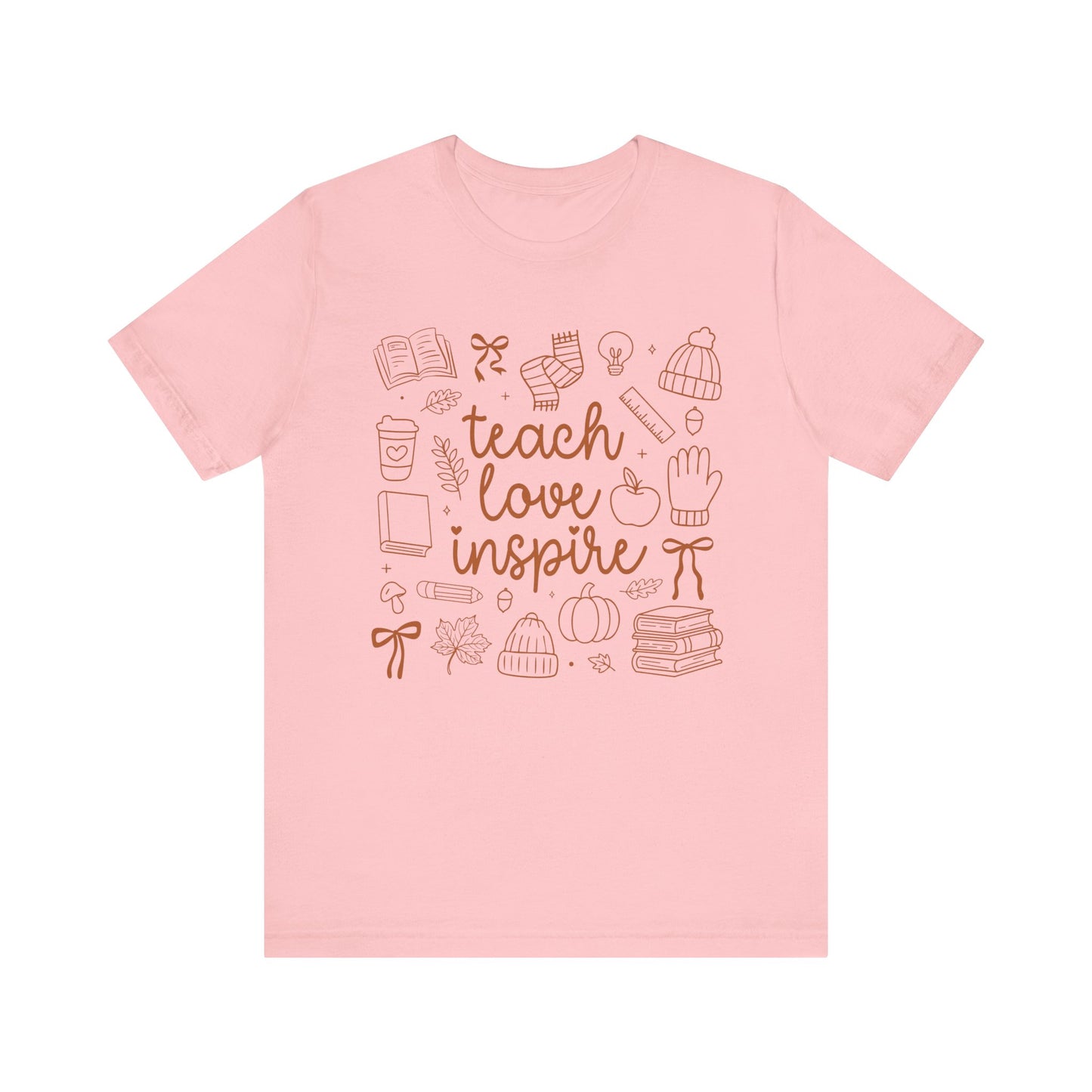 Teach Love Inspire Fall Teacher Shirt | Cute Graphic Tee for Women