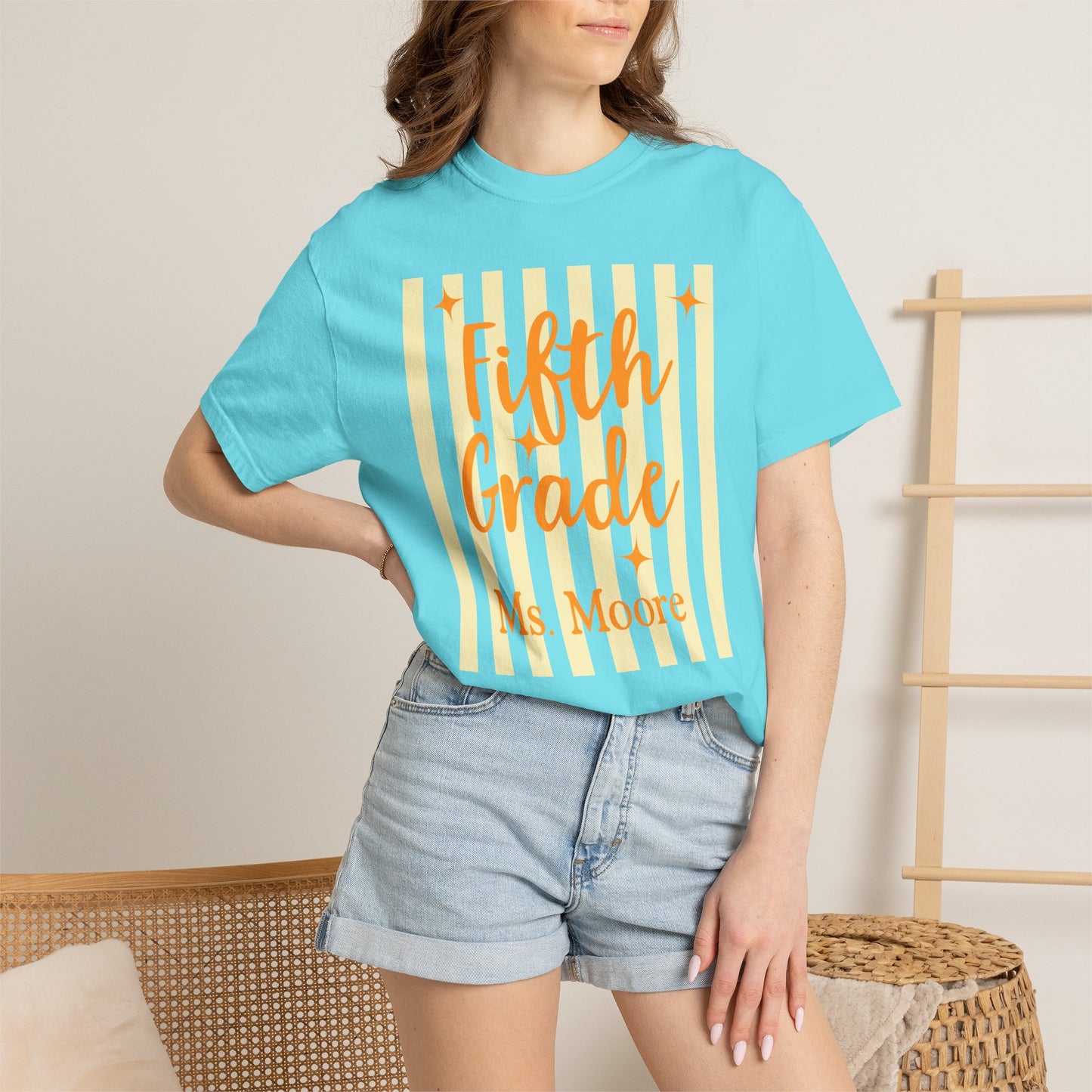 Personalized Fifth Grade Teacher Shirt | Custom Matching Fifth Grade Teacher Comfort Colors T-Shirt