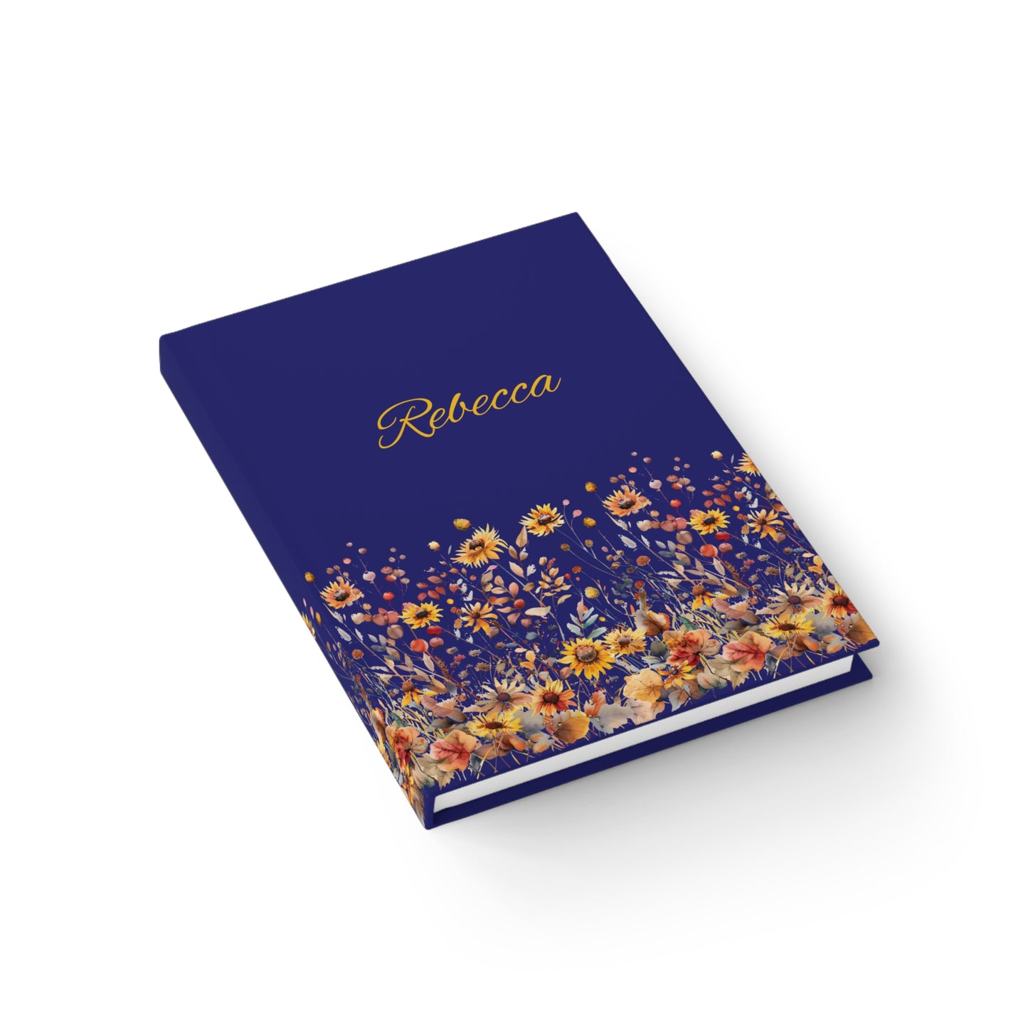 Personalized Floral Journal with Custom Name and Lined Pages