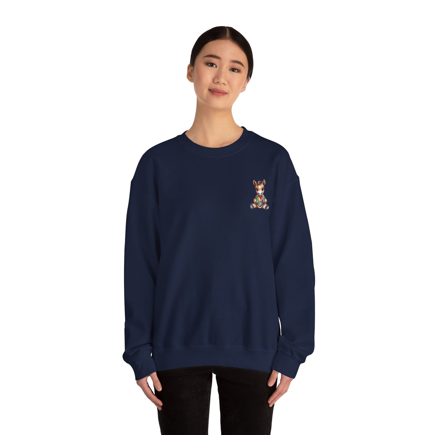 Horse & Heart Autism Awareness Sweatshirt | Neurodiversity Support Crewneck