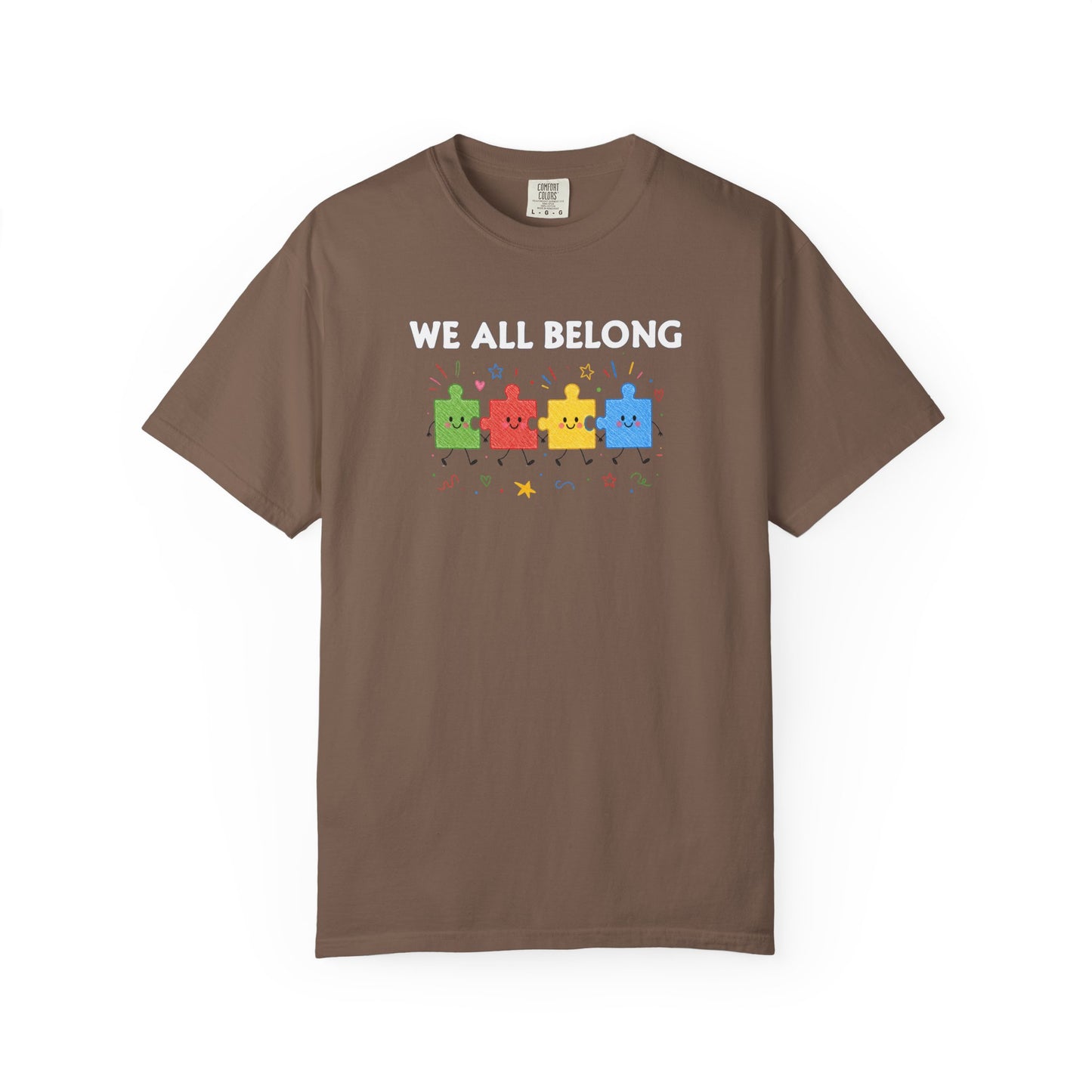We All Belong Puzzle Piece Teacher Shirt | Neurodiversity & Inclusion T-Shirt