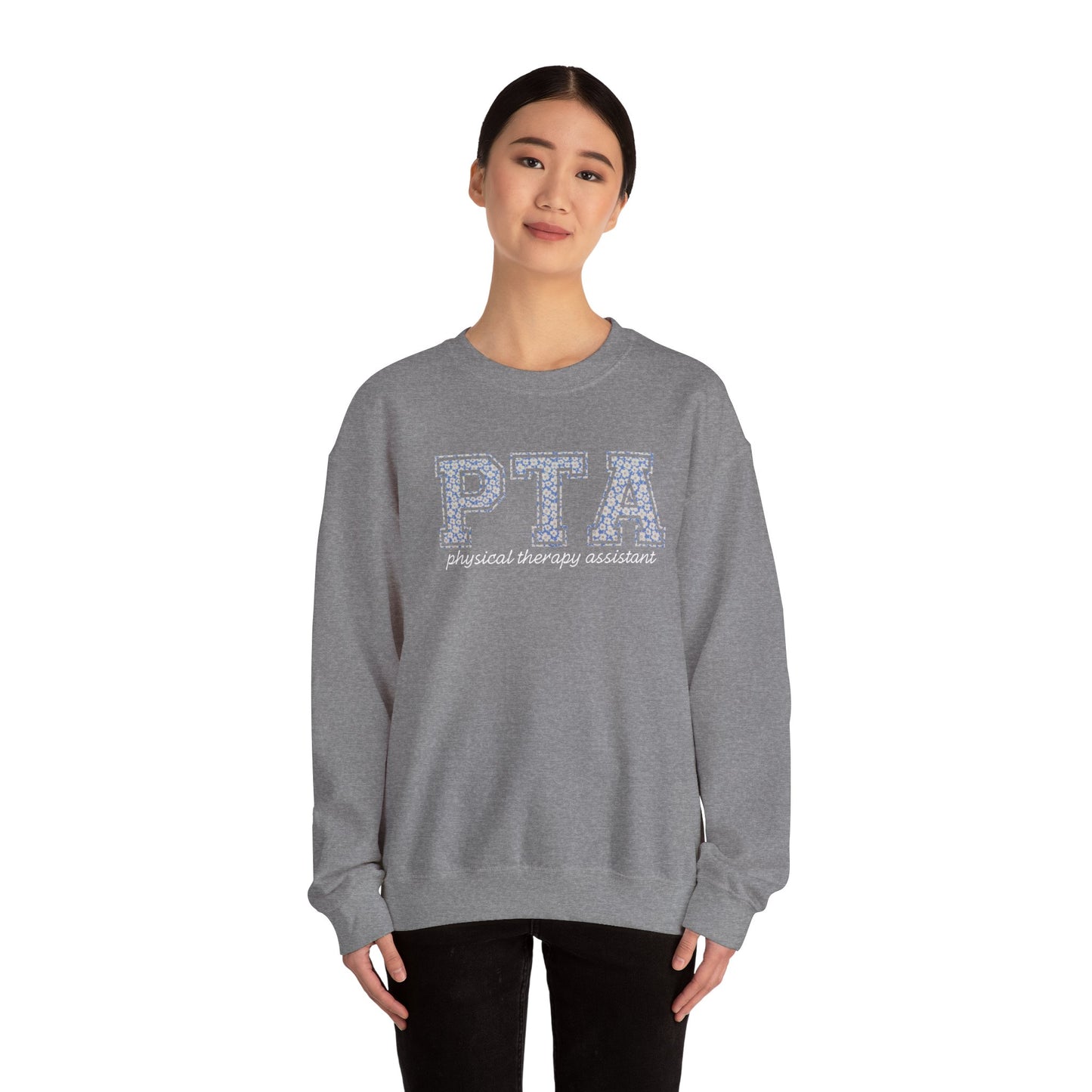PTA Sweatshirt | Collegiate Floral Crewneck | Physical Therapist Assistant Gift