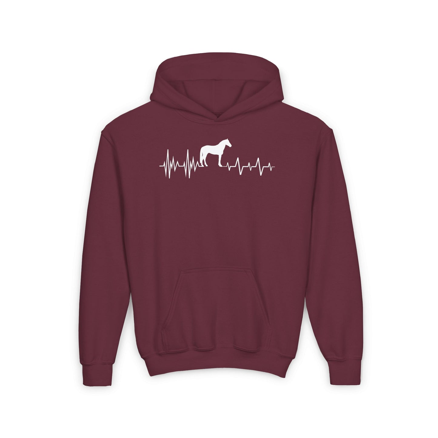 Regulated by Horses: Heartbeat Sweatshirt | Youth Hooded Sweatshirt