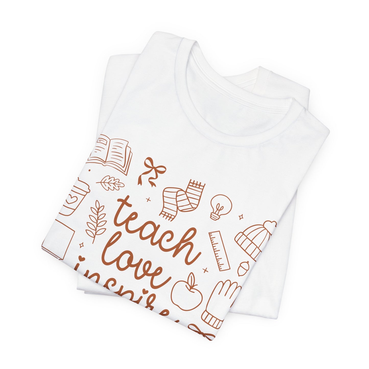 Teach Love Inspire Fall Teacher Shirt | Cute Graphic Tee for Women