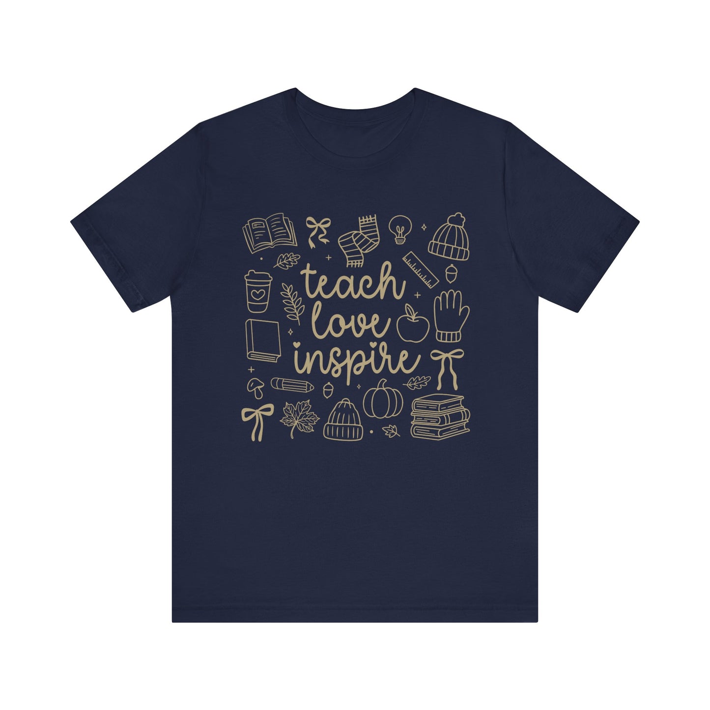Teach Love Inspire Fall Teacher Shirt | Cute Graphic Tee for Women