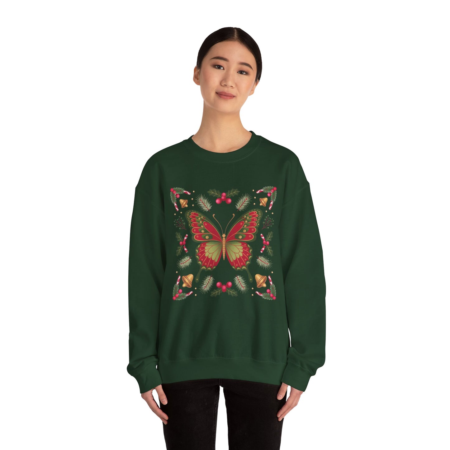 Holiday Butterfly Sweatshirt | Supported to Soar Collection | Cozy Christmas Pullover