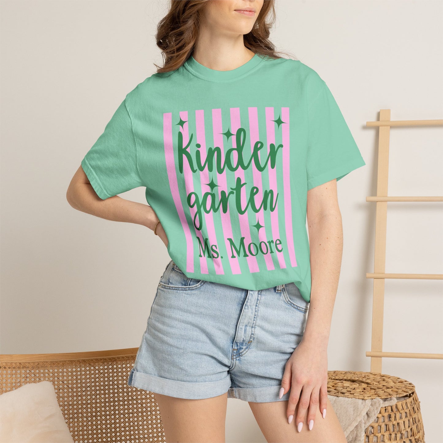 Personalized Kindergarten Teacher Shirt | Custom Matching Kindergarten Teacher Comfort Colors T-Shirt