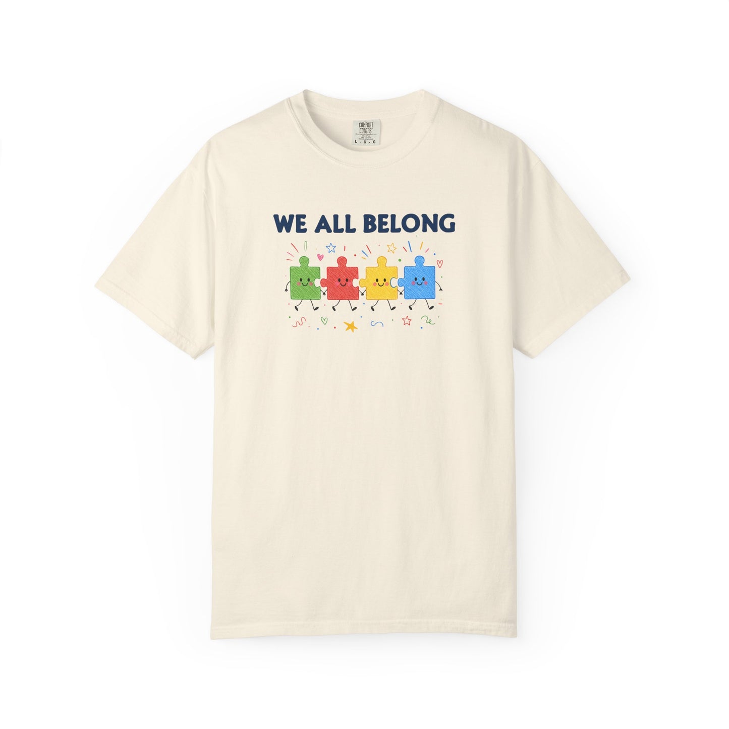 We All Belong Puzzle Piece Teacher Shirt | Neurodiversity & Inclusion T-Shirt