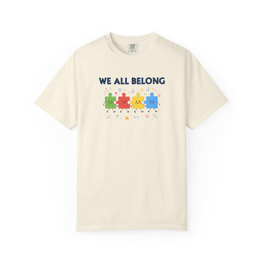 We All Belong Puzzle Piece Teacher Shirt | Neurodiversity & Inclusion T-Shirt