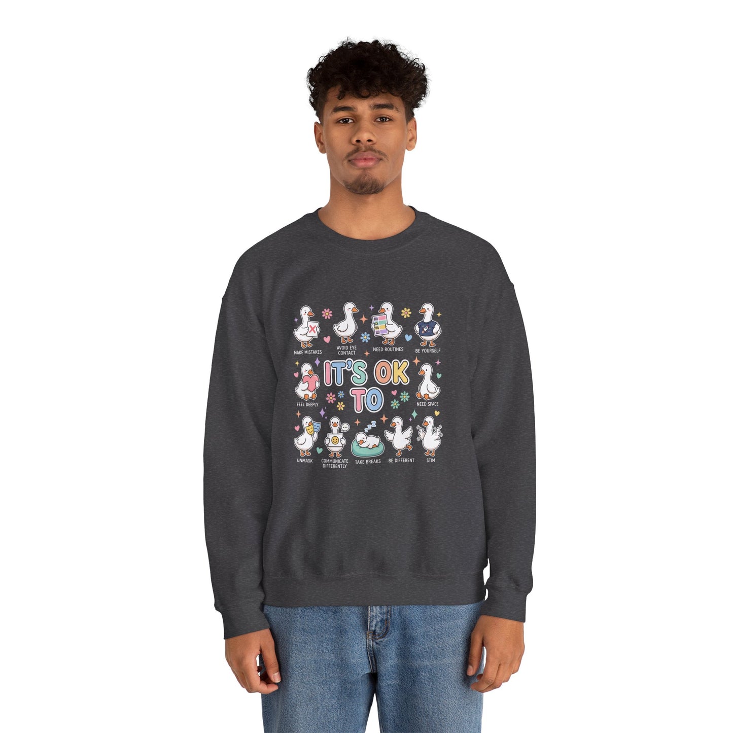 It’s OK To Sweatshirt | Inclusive Support Graphic Crewneck