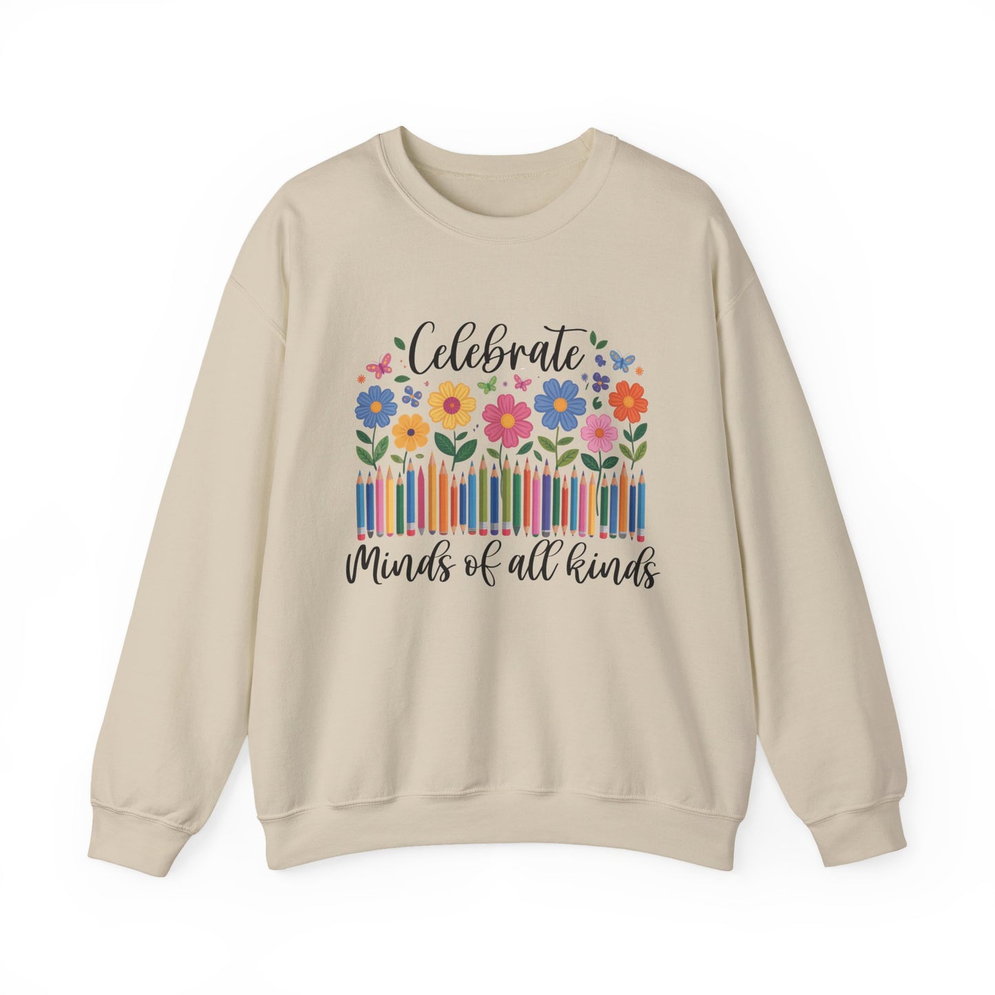 Blooming Minds of All Kinds Sweatshirt | Autism Awareness & Neurodiversity Inclusion Crewneck | Teacher Support Apparel