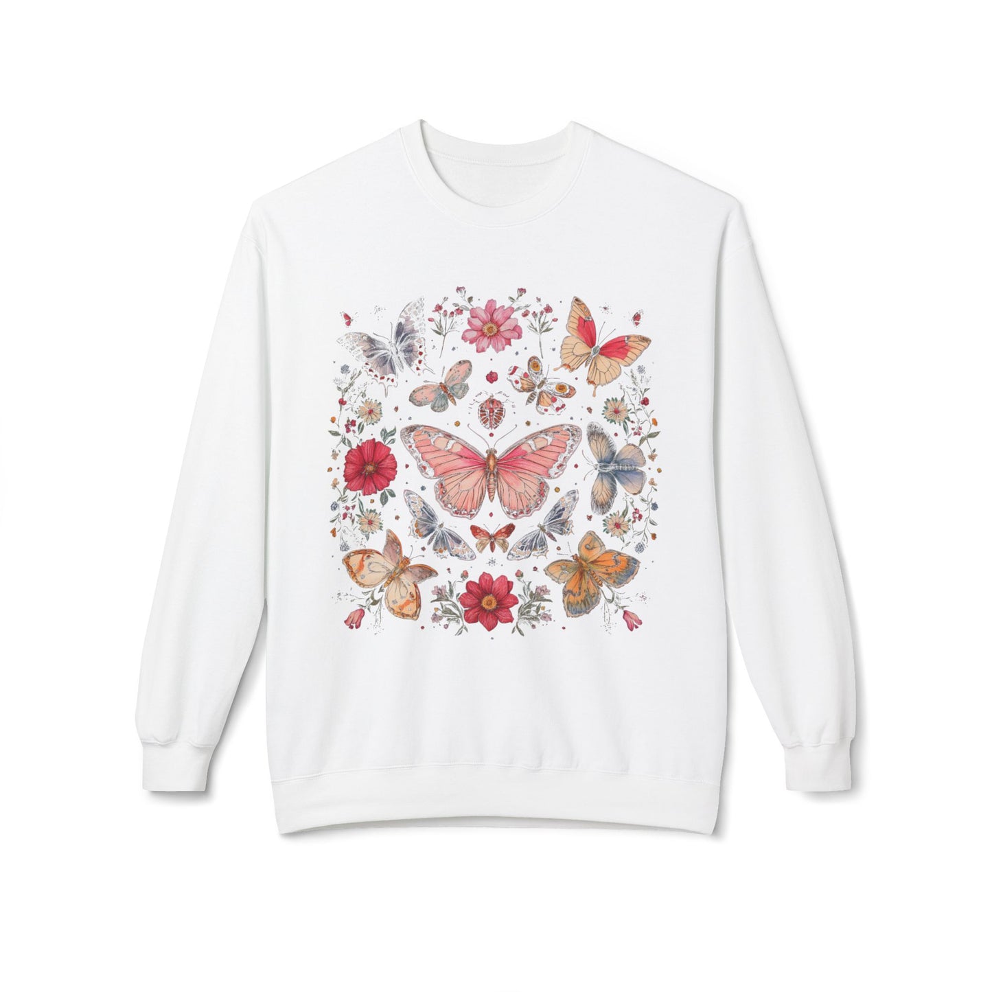 Boho Bloom Butterfly Crewneck Sweatshirt
