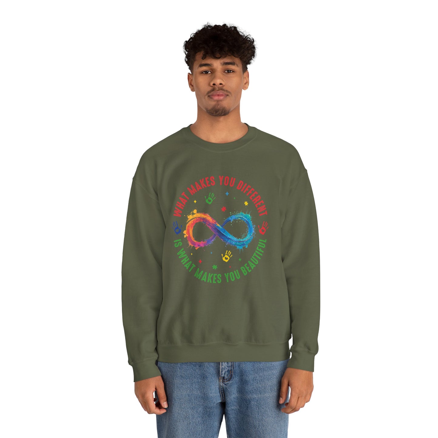 What Makes You Different Makes You Beautiful Sweatshirt | Neurodiversity Acceptance Crewneck