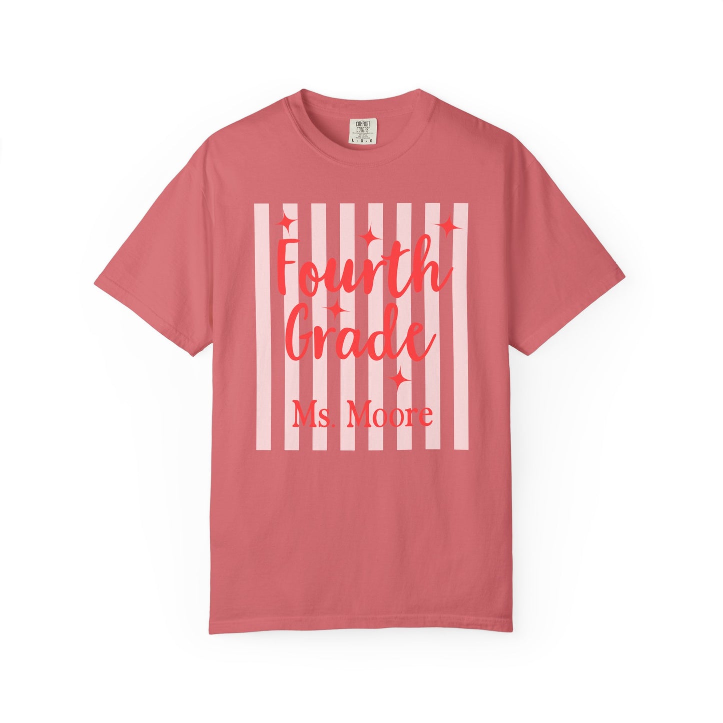 Personalized Fourth Grade Teacher Shirt | Custom Matching Fourth Grade Teacher Comfort Colors T-Shirt
