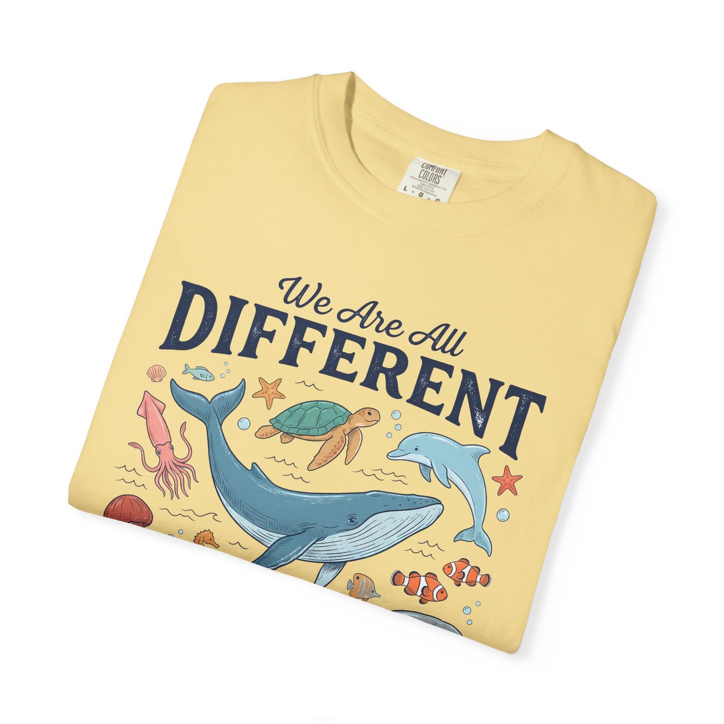 We Are All Different But In This School We All Swim Together Shirt | Comfort Colors Inclusion Shirt