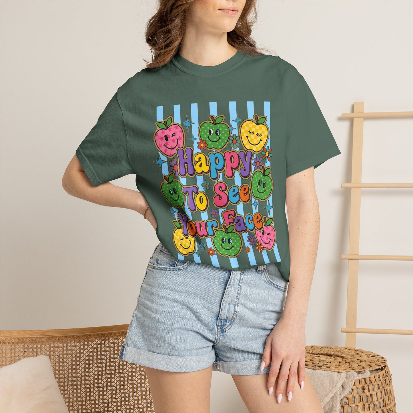 Happy To See Your Face Teacher Shirt |  Retro Comfort Colors Back to School Shirt