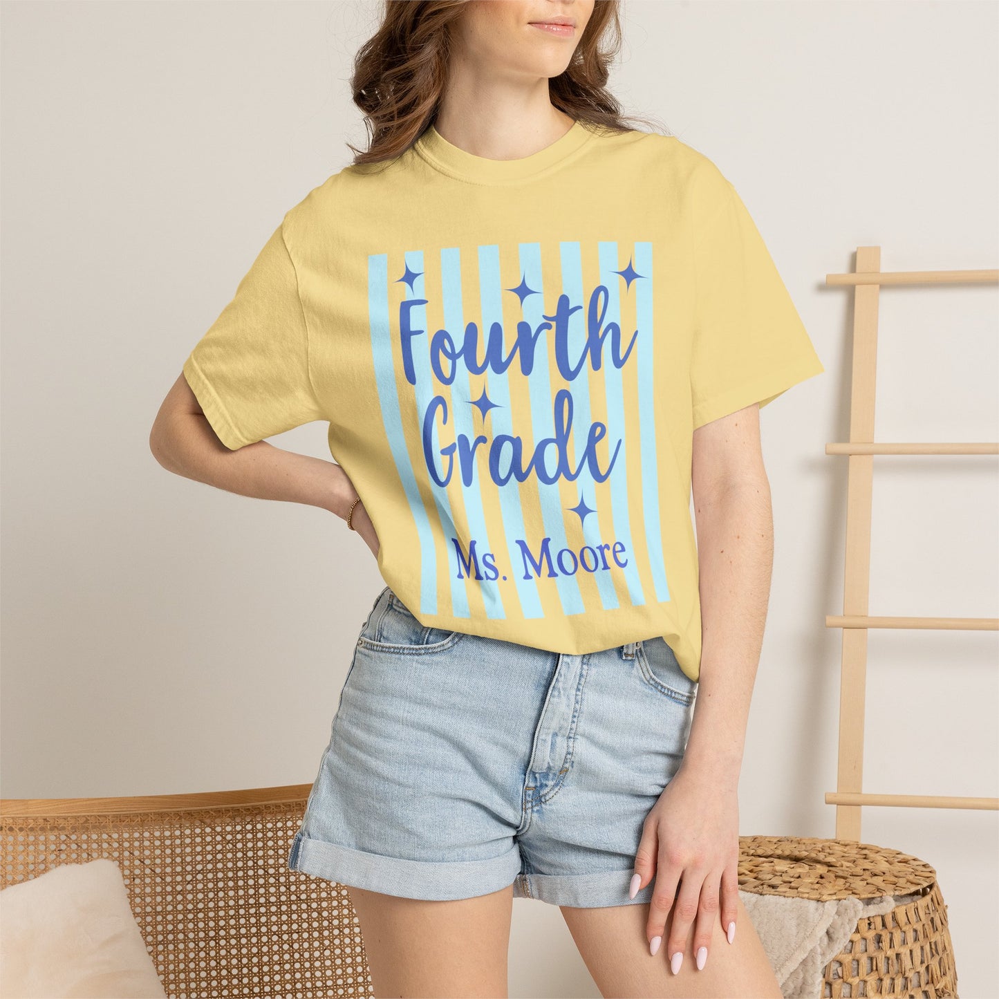 Personalized Fourth Grade Teacher Shirt | Custom Matching Fourth Grade Teacher Comfort Colors T-Shirt