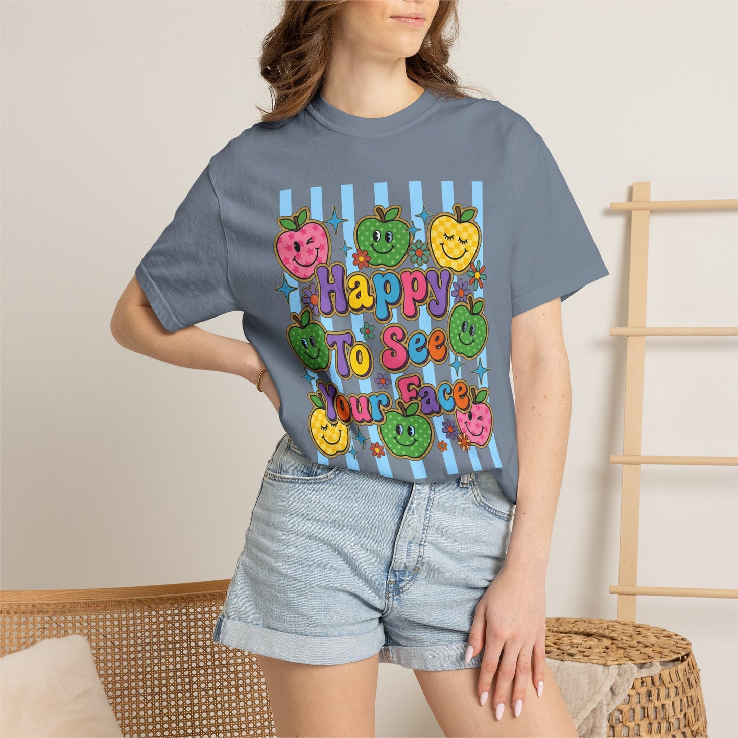 Happy To See Your Face Teacher Shirt |  Retro Comfort Colors Back to School Shirt