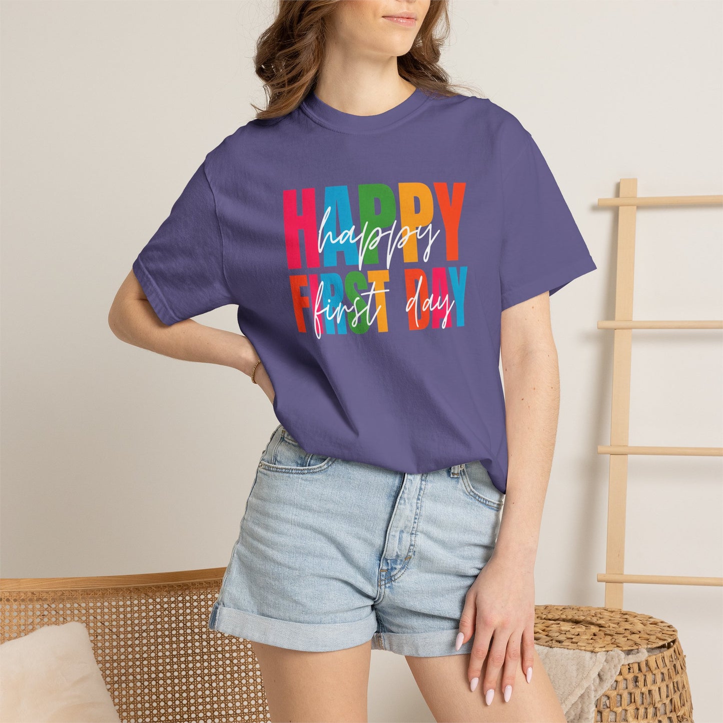 Happy First Day Comfort Colors® School Staff Shirt | First Day of School T-Shirt