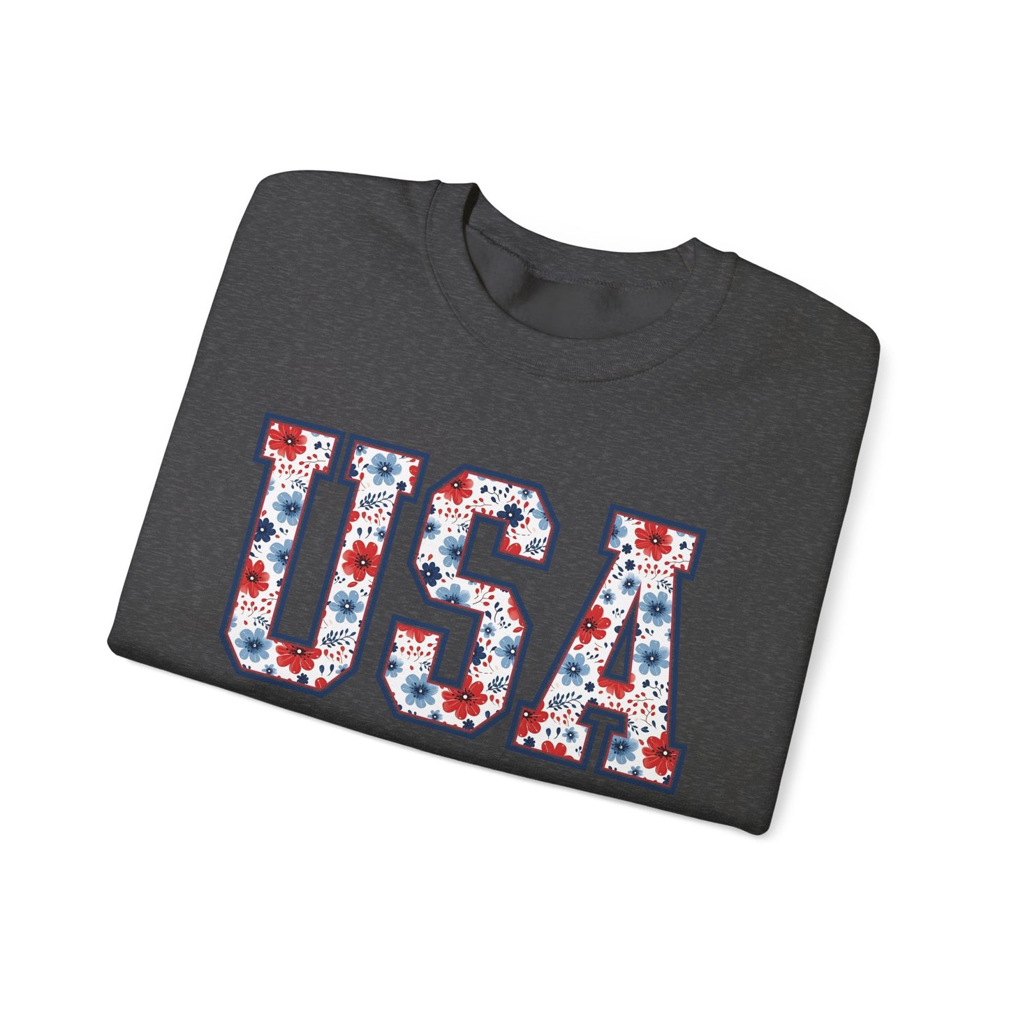 Floral USA  Vintage Americana Crewneck