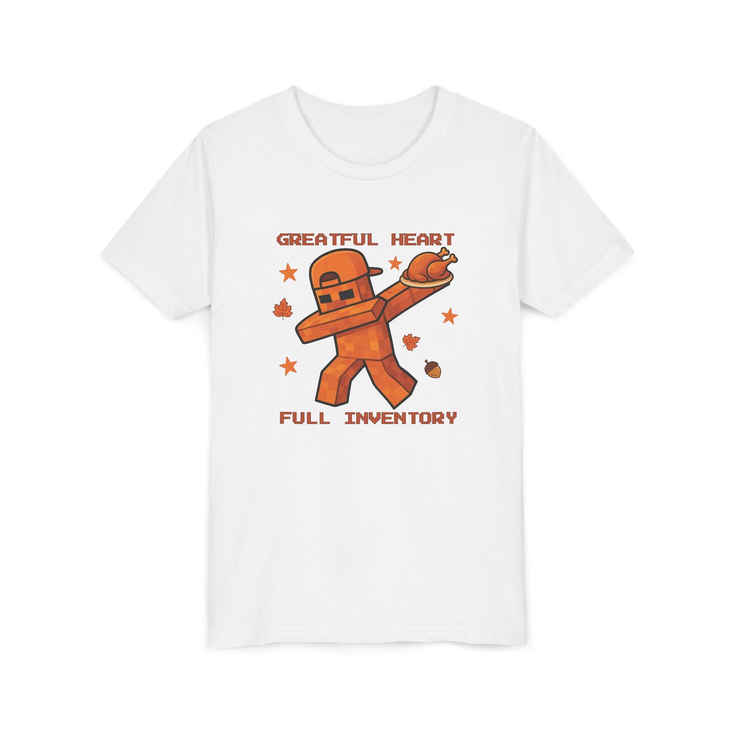 Grateful Heart Full Inventory Youth T-Shirt | Thanksgiving Gamer Tee