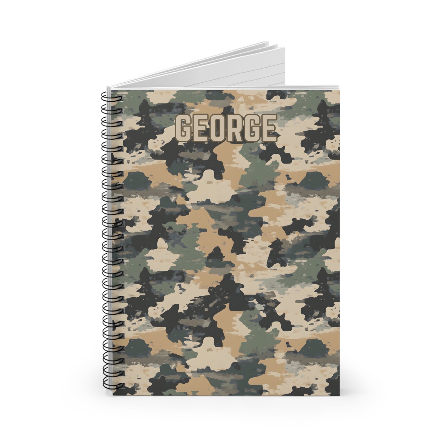 Personalized Camo Design Spiral Notebook