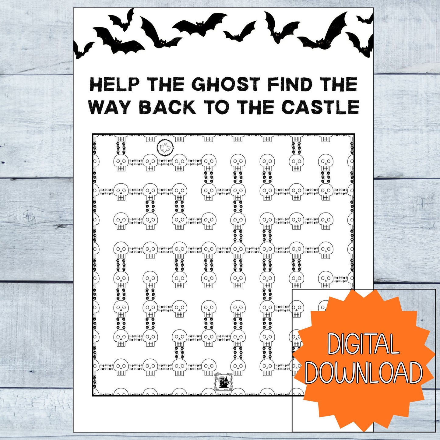 Halloween Maze Printable | Set of 20 | Maze  Activity for Kids | Fun Classroom & Family Game | Digital Download