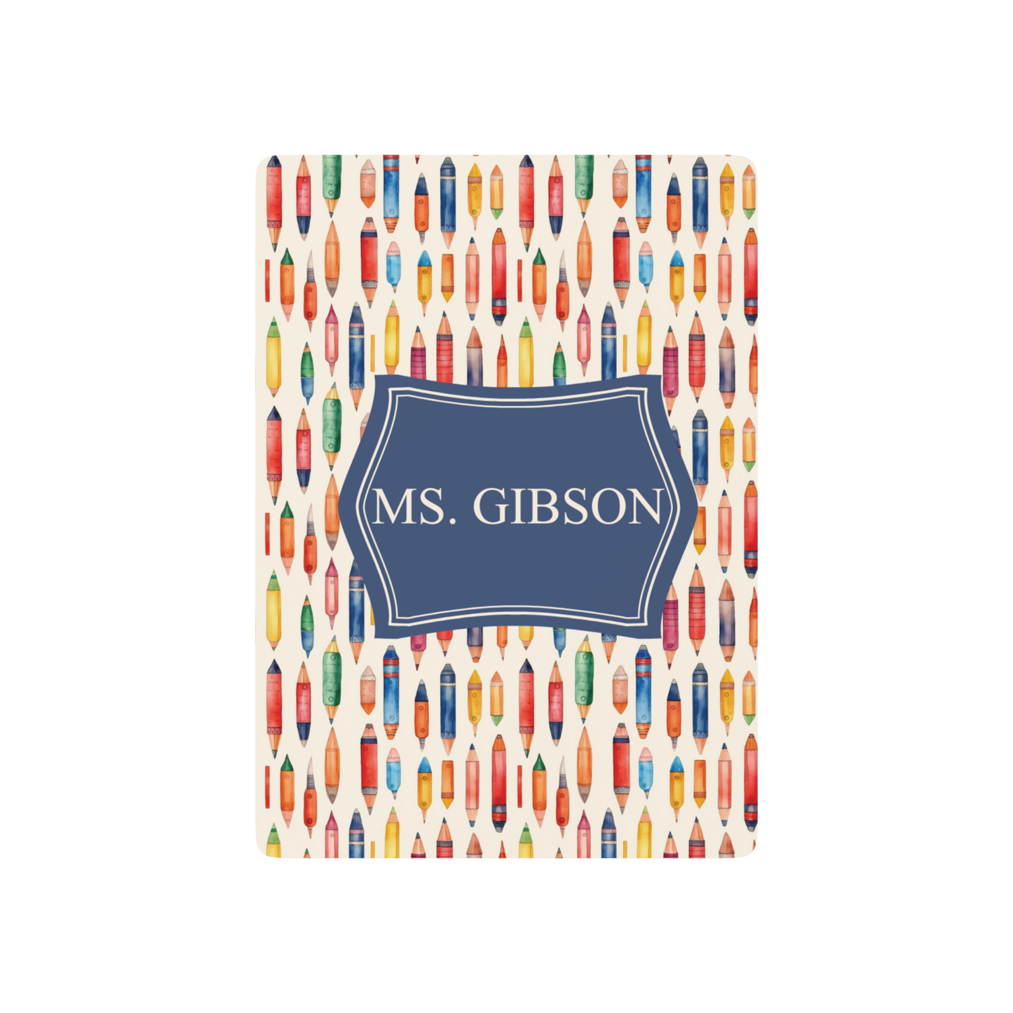 Personalized Pencil Pattern Playing Cards with Custom Name or Grade