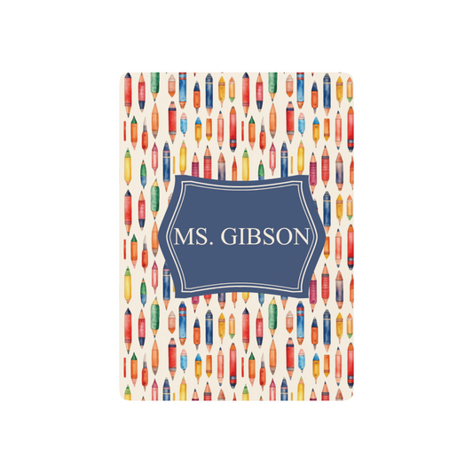 Personalized Pencil Pattern Playing Cards with Custom Name or Grade