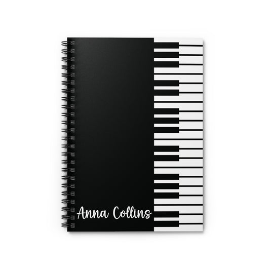Personalized Piano Keys Spiral Notebook | Custom Music Teacher Appreciation Gift