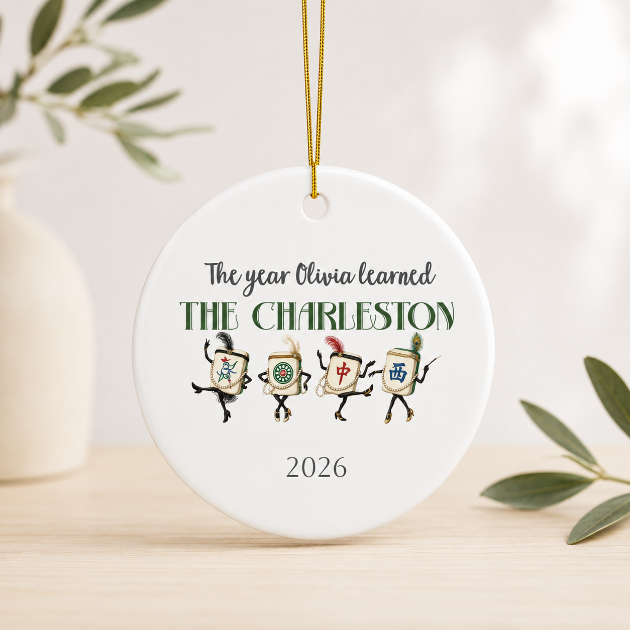 Personalized Mahjong Charleston Ornament 2026 | Custom Mahjong Gift for New Players