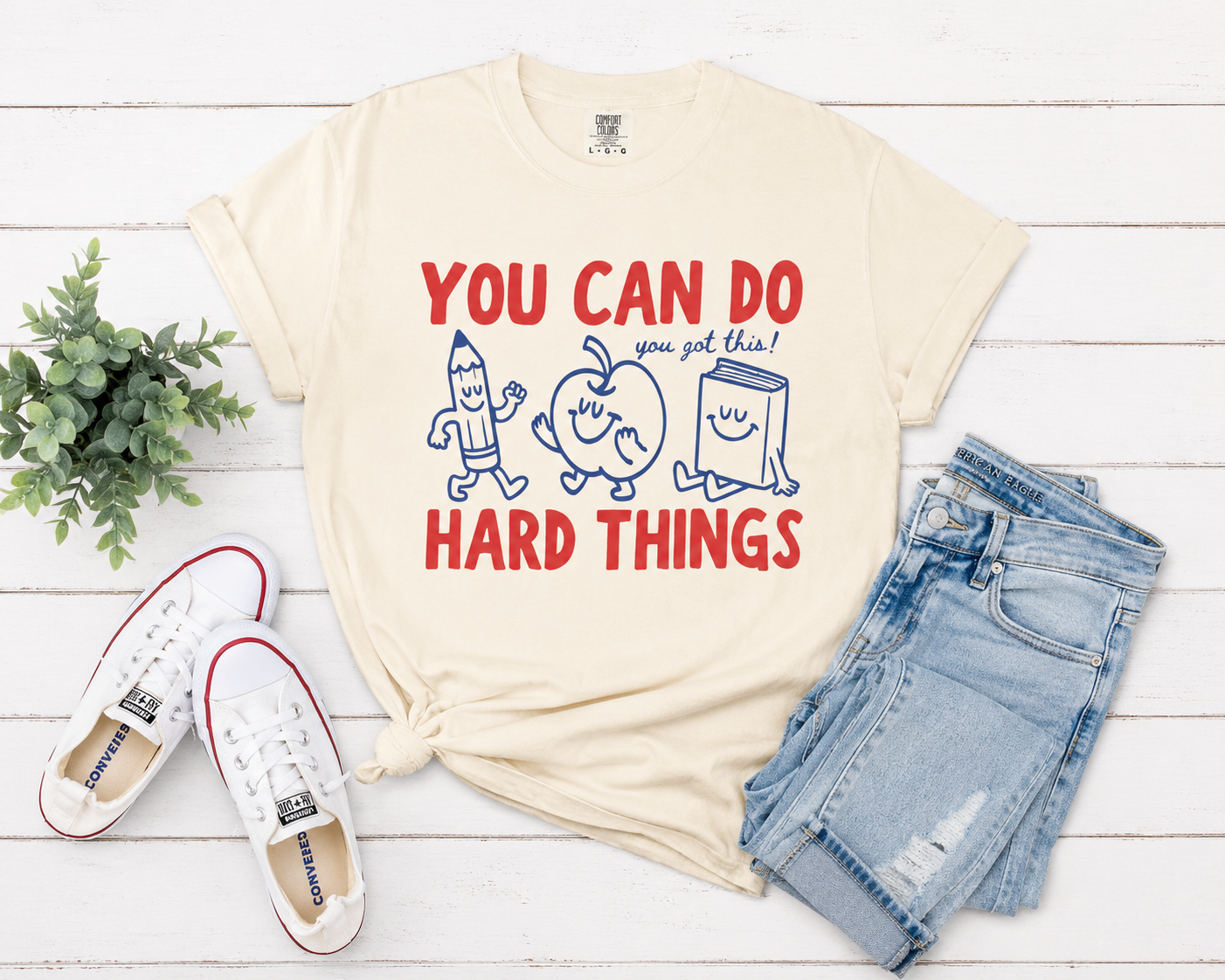 You Can Do Hard Things Teacher Shirt | Motivational Comfort Colors T-Shirt