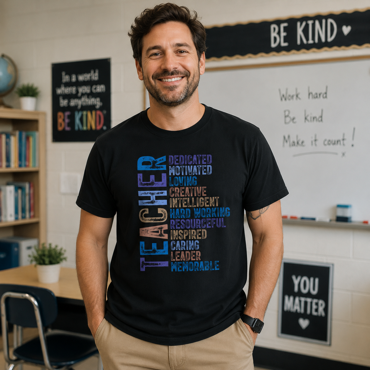 Teacher Word Art Comfort Colors® T-Shirt | Inspirational Teacher Shirt