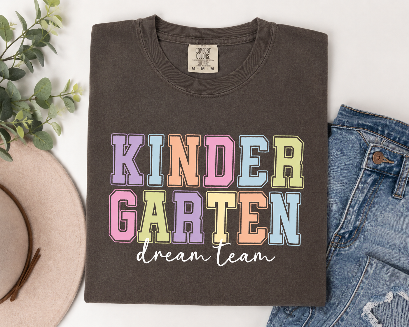 Kindergarten Dream Team Comfort Colors® Teacher Shirt | Grade Level Teacher T-Shirt