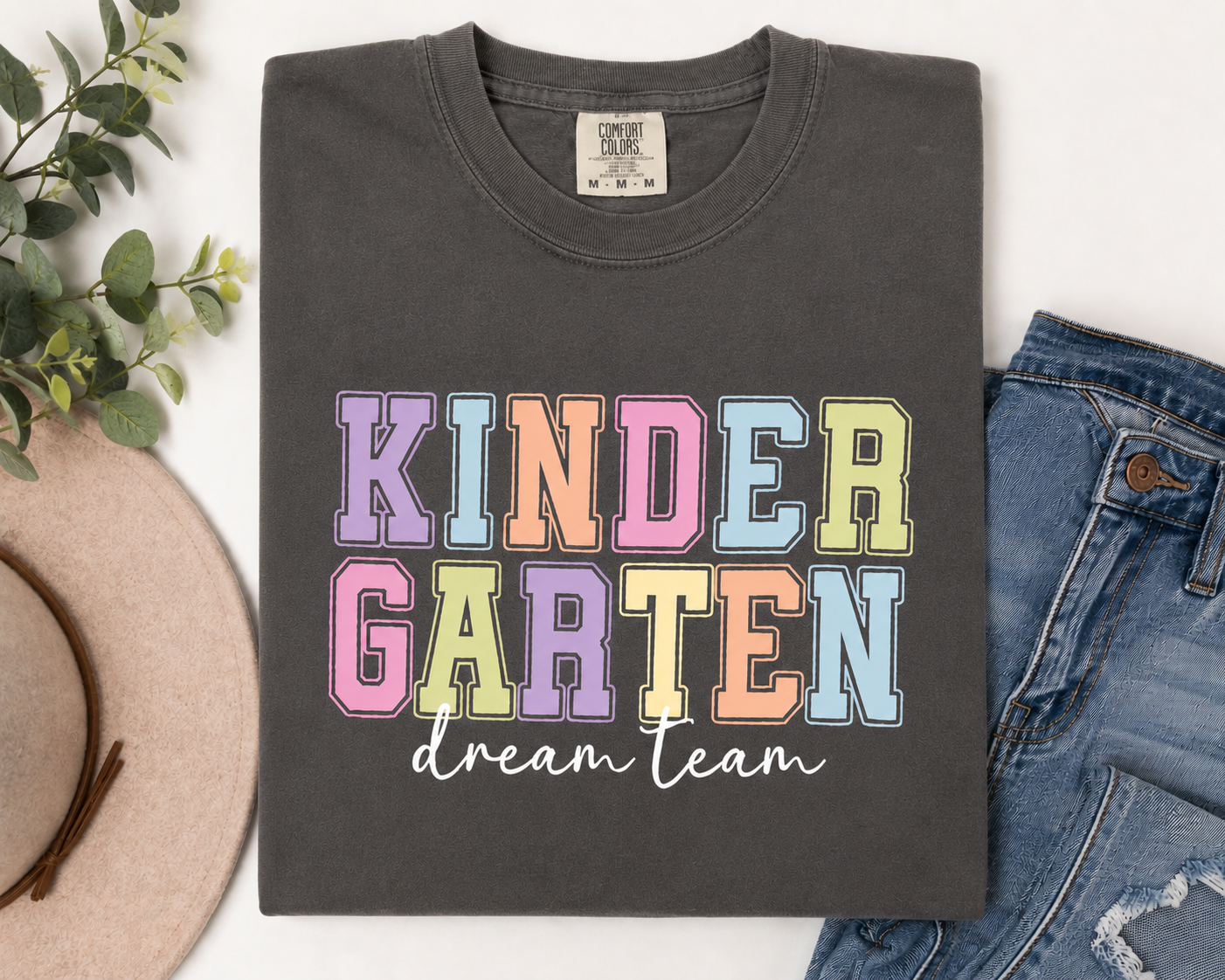 Kindergarten Dream Team Comfort Colors® Teacher Shirt | Grade Level Teacher T-Shirt