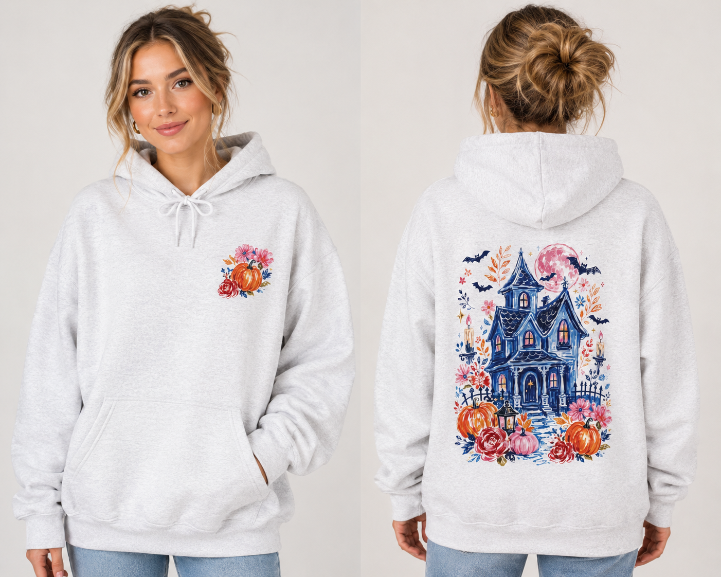 Whimsical Haunted House Hoodie | Cozy Halloween Hoodie