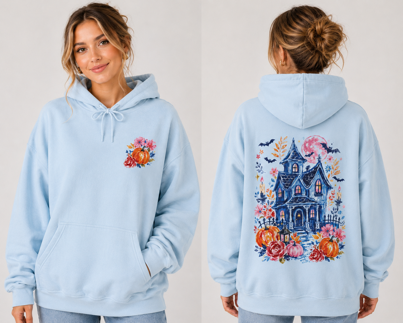 Whimsical Haunted House Hoodie | Cozy Halloween Hoodie