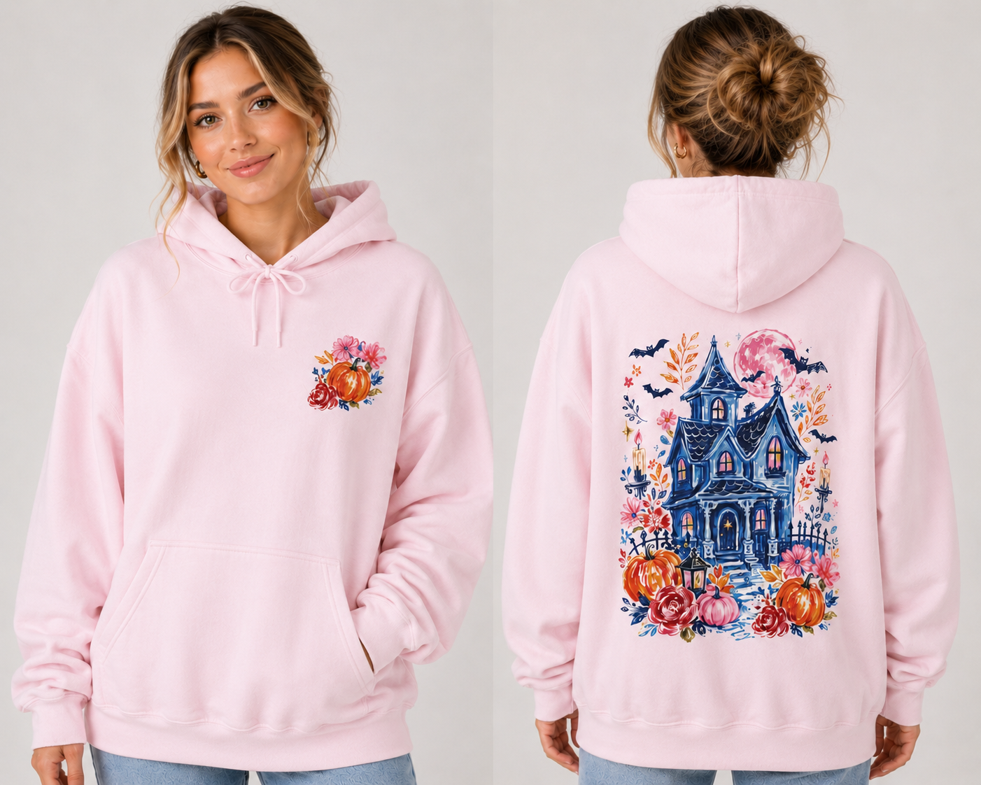 Whimsical Haunted House Hoodie | Cozy Halloween Hoodie