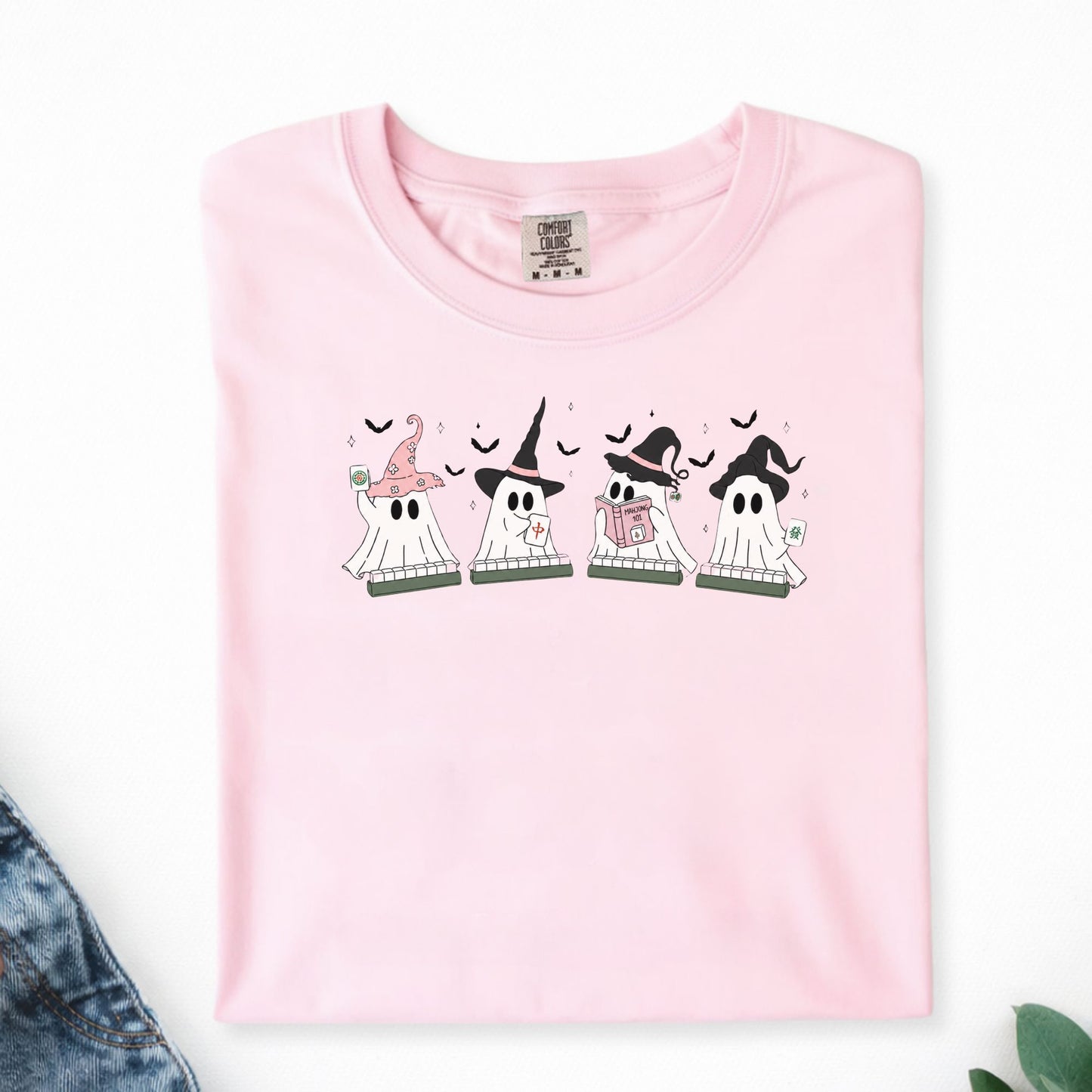Cute Ghost Mahjong T-Shirt | Mahjong Halloween Tee