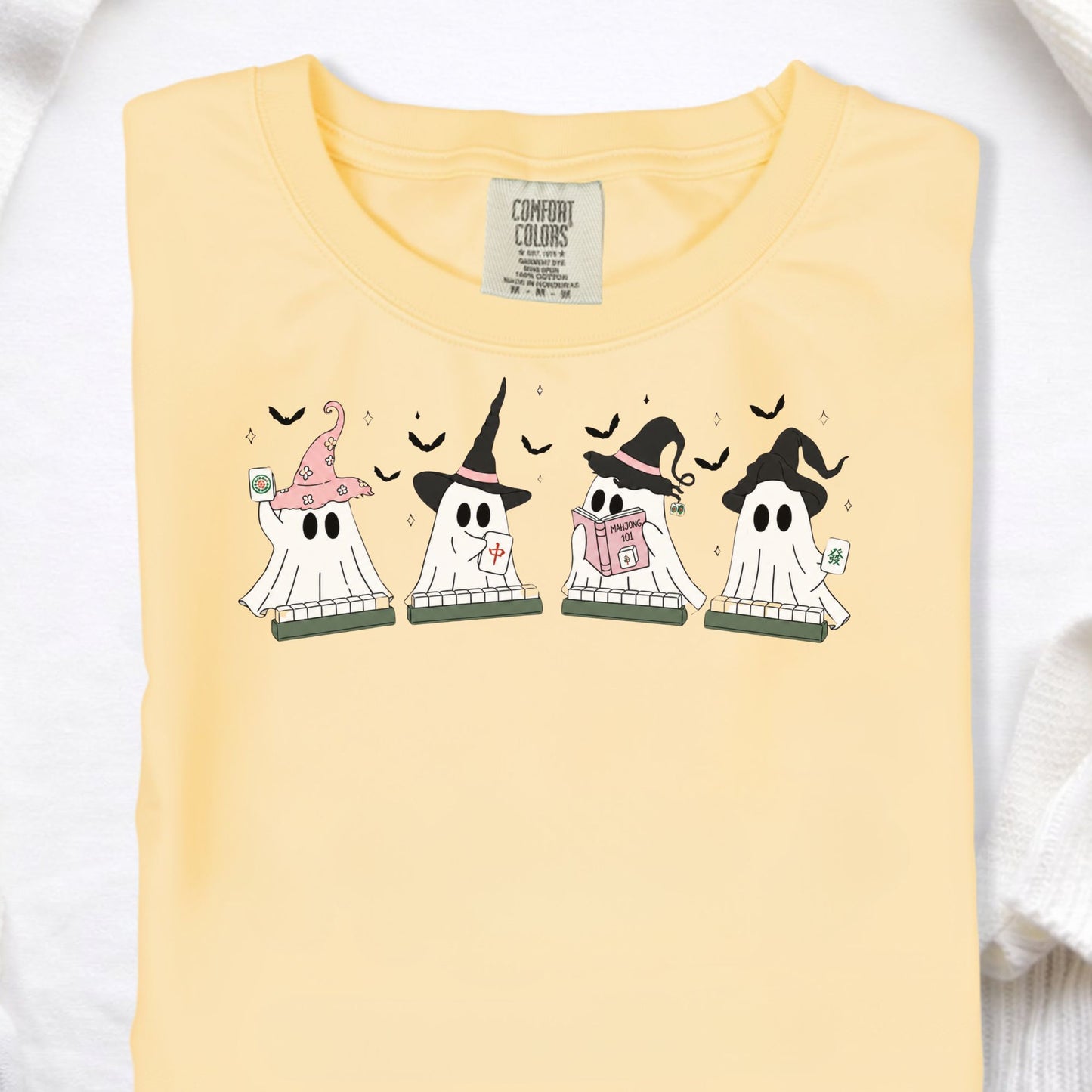 Cute Ghost Mahjong T-Shirt | Mahjong Halloween Tee
