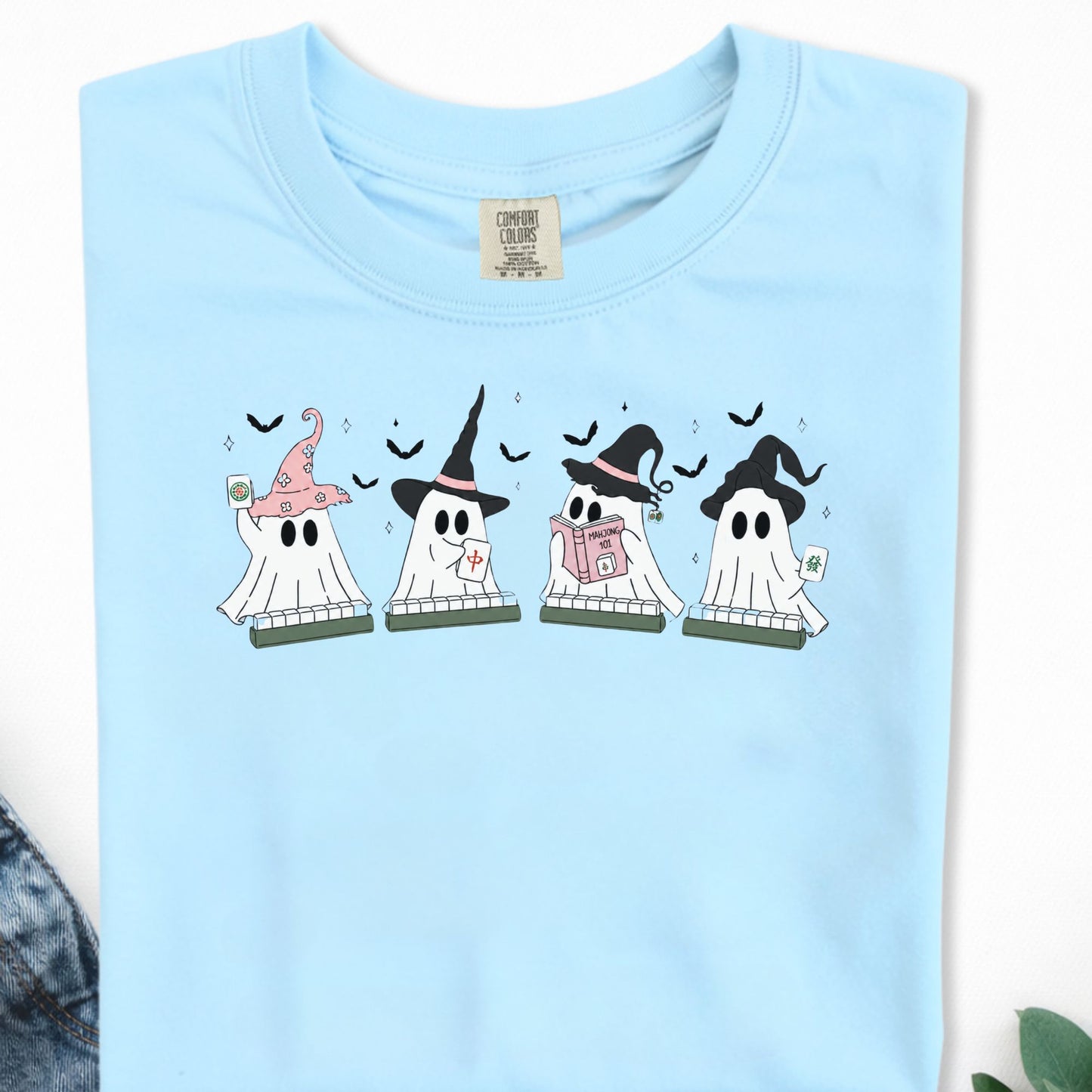 Cute Ghost Mahjong T-Shirt | Mahjong Halloween Tee