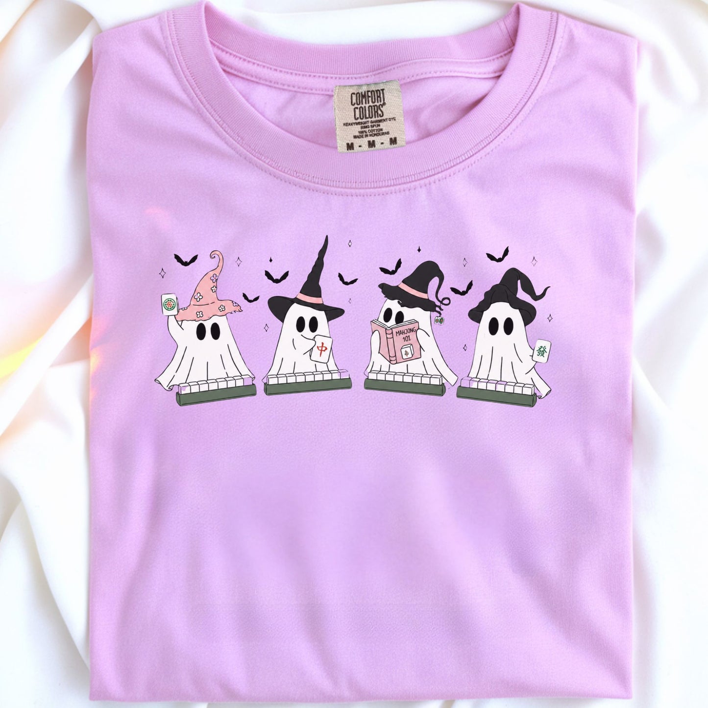 Cute Ghost Mahjong T-Shirt | Mahjong Halloween Tee