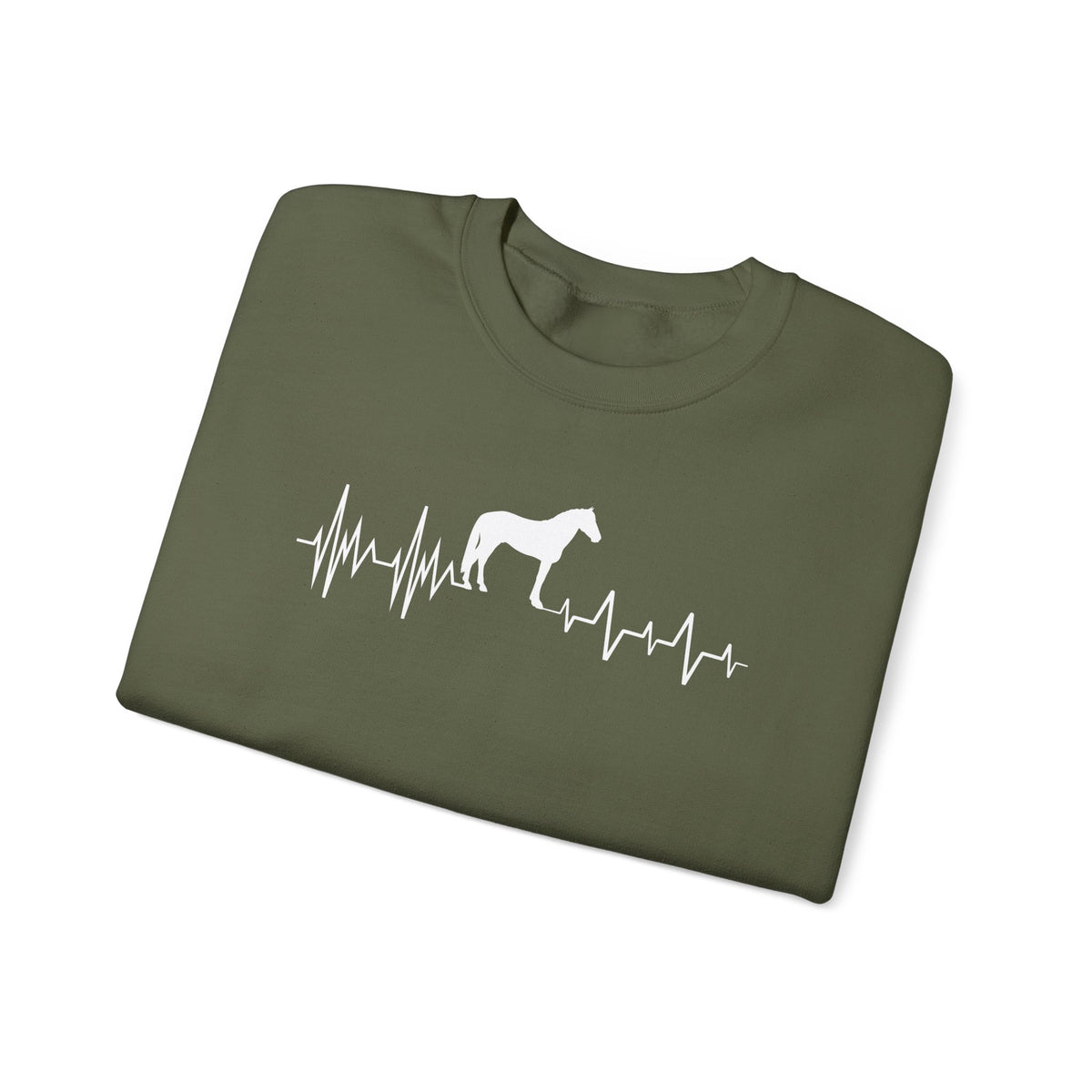 Regulated by Horses Heartbeat Crewneck Sweatshirt – Equine Therapy Inspired Horse Lover Gift