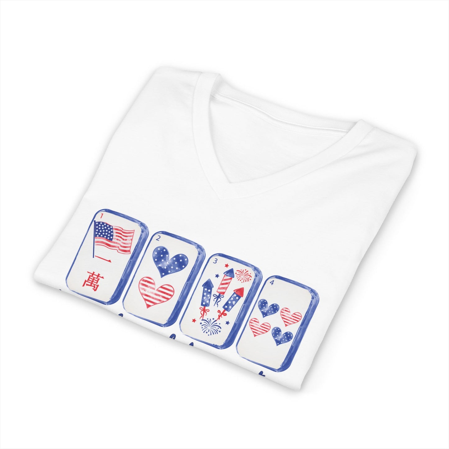 Loves Tiles and America Too V-Neck T-Shirt
