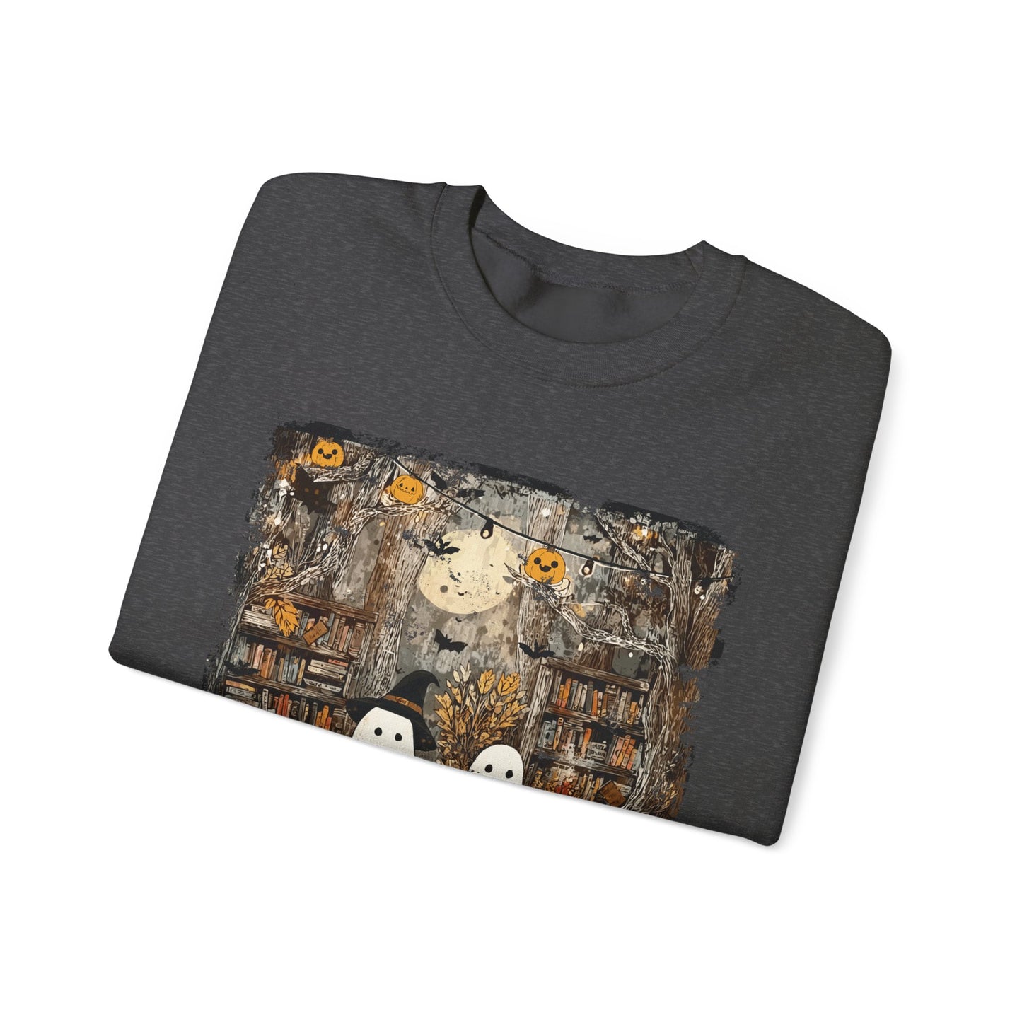Ghost Library Comfort Colors Sweatshirt | Cozy Halloween Book Lover Crewneck