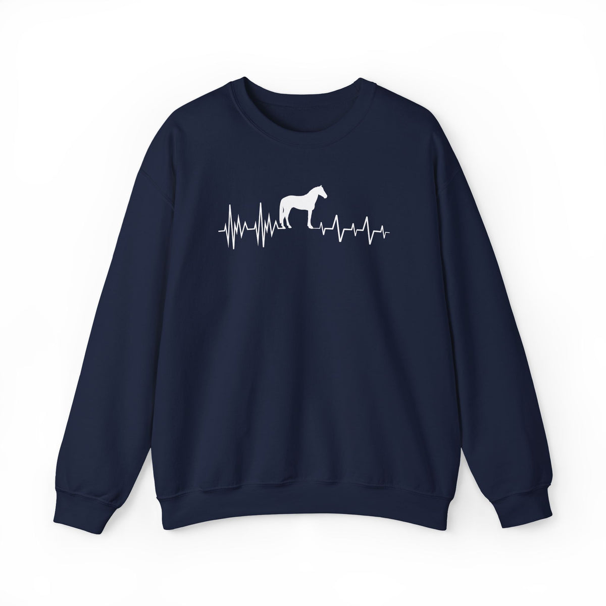 Regulated by Horses Heartbeat Crewneck Sweatshirt – Equine Therapy Inspired Horse Lover Gift