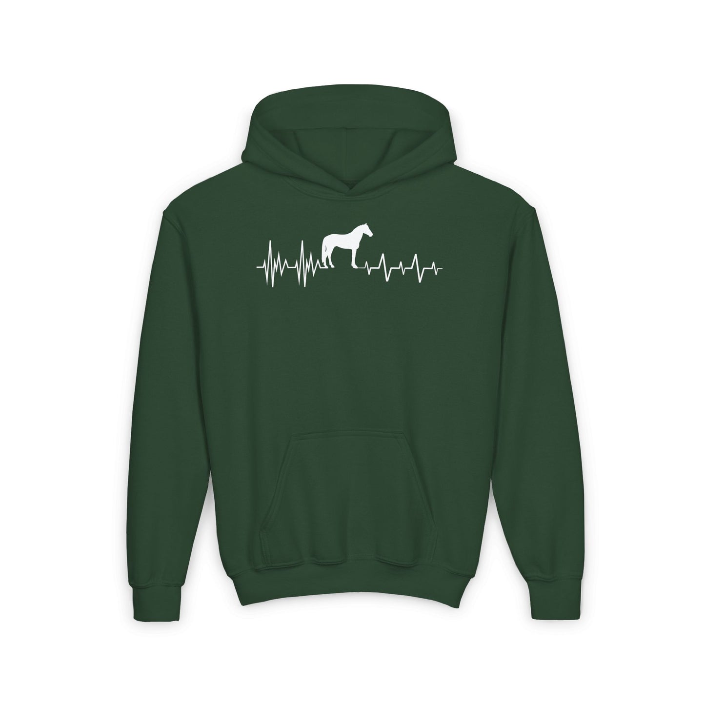 Regulated by Horses: Heartbeat Sweatshirt | Youth Hooded Sweatshirt